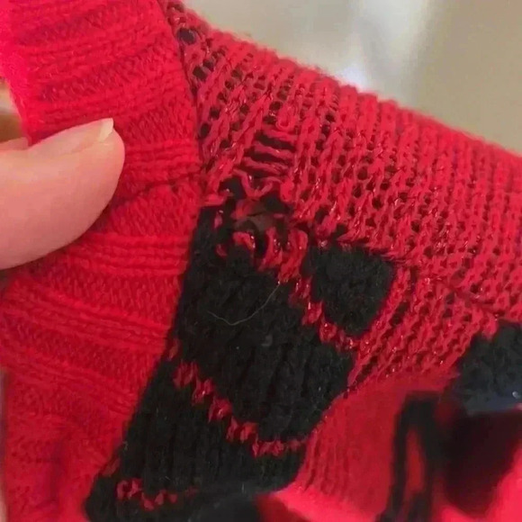 Vintage 80s Centennial Knits Sparkle Red and Black Sweater - Small - Picture 5 of 6